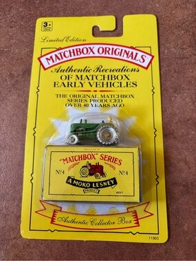 New Matchbox Originals A Moko Lesney Product No. 4 Massey Harris Tractor
